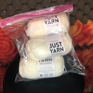 3 X PREMIER CREAM JUST YARN WORSTED ACRYLIC 131 yd